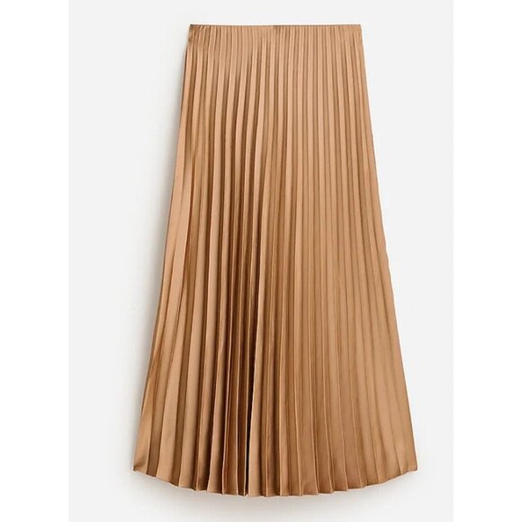 J. Crew Dresses & Skirts - J.Crew Womens $128 Pleated Pull On Skirt Camel Size S BN757
